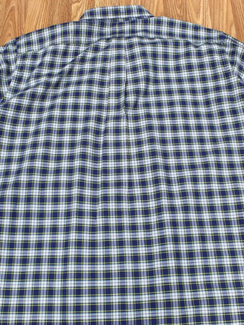 BIG 3XL, 3XB POLO RALPH LAUREN REGULAR FIT SHIRT GREEN & NAVY PLAID 100% COTTON